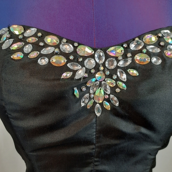 Deb Formal Ballet Dress Layered Tulle Tulip Tutu Black & White Size 11/12 Junior - Picture 3 of 9